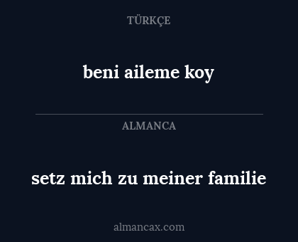 beni aileme koy - setz mich zu meiner familie
