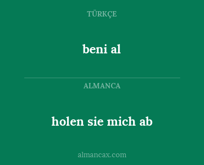 beni al - holen sie mich ab