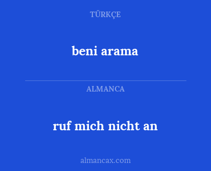 beni arama - ruf mich nicht an