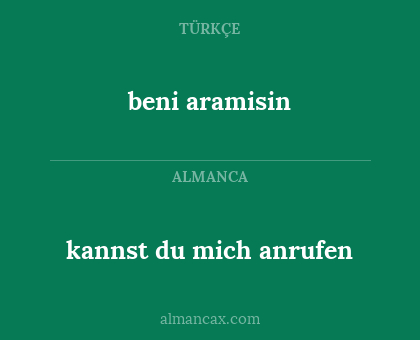 beni aramisin - kannst du mich anrufen