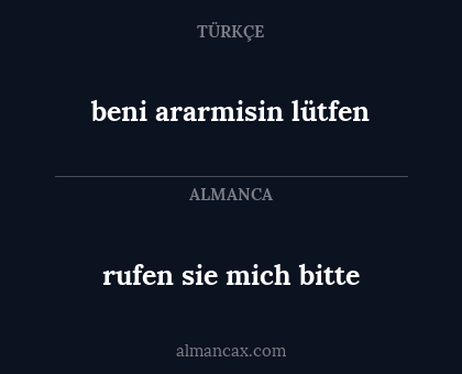 beni ararmisin lütfen - rufen sie mich bitte