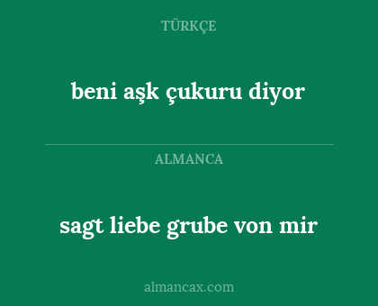 beni aşk çukuru diyor - sagt liebe grube von mir