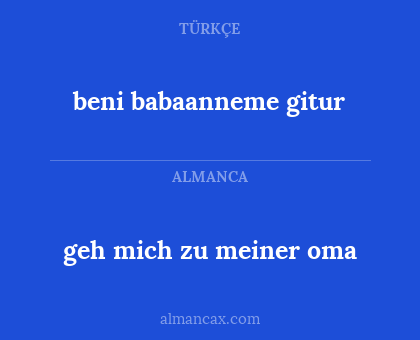 beni babaanneme gitur - geh mich zu meiner oma