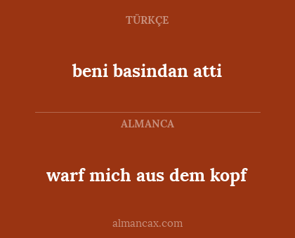 beni basindan atti - warf mich aus dem kopf