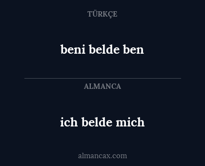 ich belde mich - beni belde ben