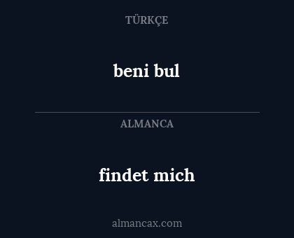 findet mich - beni bul