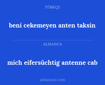 beni cekemeyen anten taksin - mich eifersüchtig antenne cab