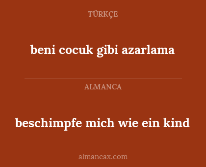 beni cocuk gibi azarlama - beschimpfe mich wie ein kind