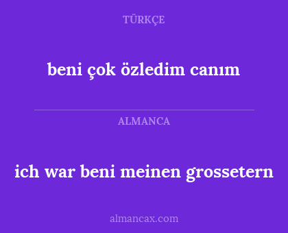 beni çok özledim canım - ich war beni meinen grossetern