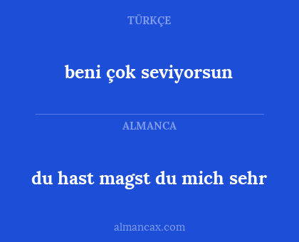 beni çok seviyorsun - du hast magst du mich sehr