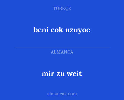 beni cok uzuyoe - mir zu weit