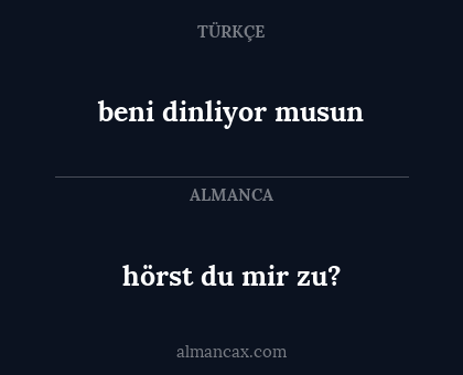 hörst du mir zu? - beni dinliyor musun