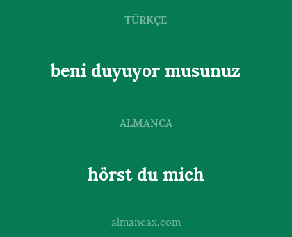 beni duyuyor musunuz - hörst du mich