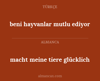 beni hayvanlar mutlu ediyor - macht meine tiere glücklich