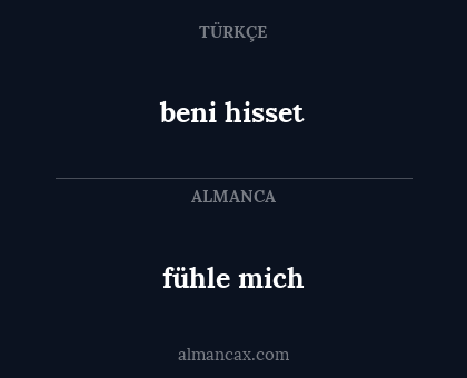 beni hisset - fühle mich