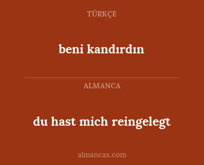 beni kandırdın - du hast mich reingelegt