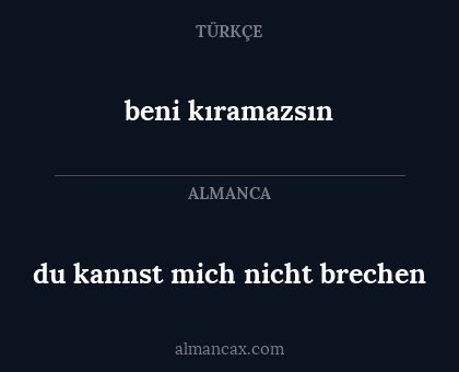 beni kıramazsın - du kannst mich nicht brechen