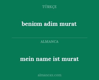mein name ist murat - beni̇m adim murat