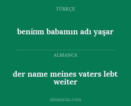 der name meines vaters lebt weiter - beni̇m babamın adı yaşar