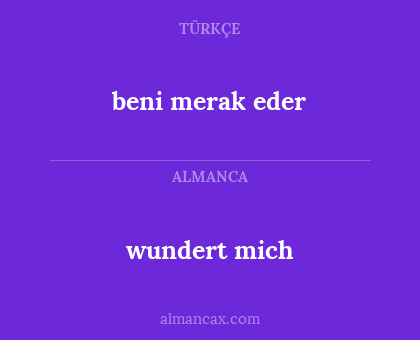 beni merak eder - wundert mich