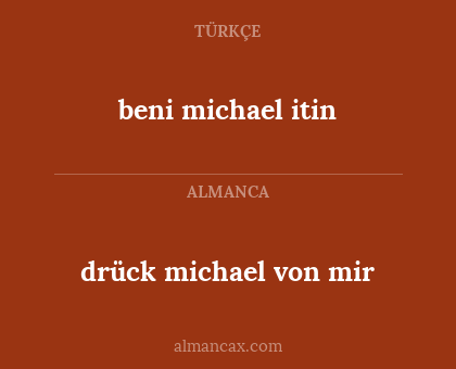drück michael von mir - beni michael itin