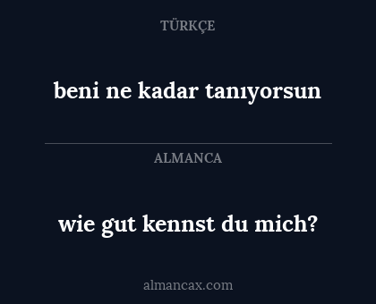 wie gut kennst du mich? - beni ne kadar tanıyorsun