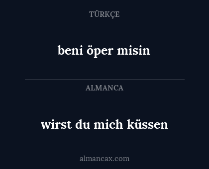 wirst du mich küssen - beni öper misin
