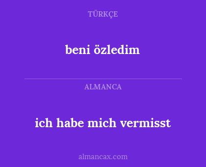 beni özledim - ich habe mich vermisst