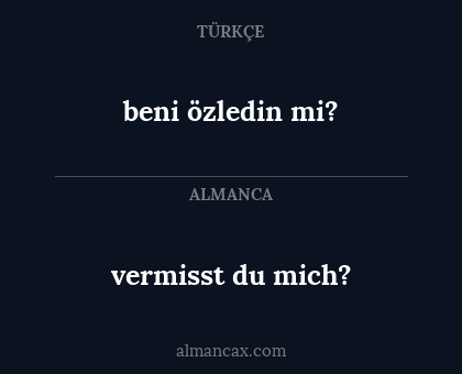 vermisst du mich? - beni özledin mi?