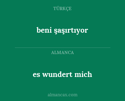 es wundert mich - beni şaşırtıyor