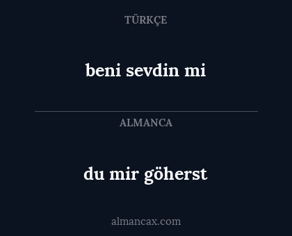 beni sevdin mi - du mir göherst