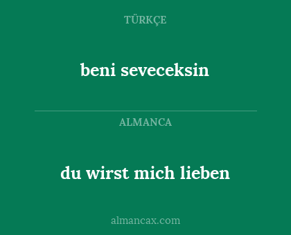 beni seveceksin - du wirst mich lieben