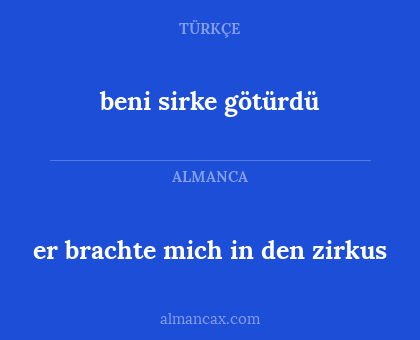 er brachte mich in den zirkus - beni sirke götürdü