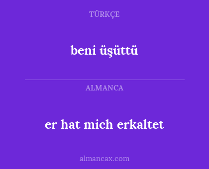 er hat mich erkaltet - beni üşüttü