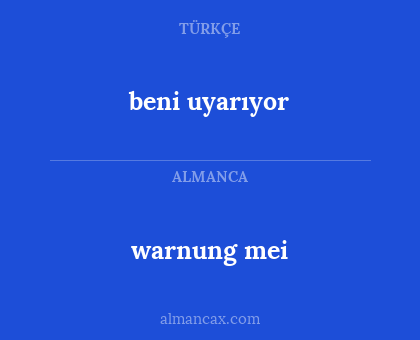warnung mei - beni uyarıyor