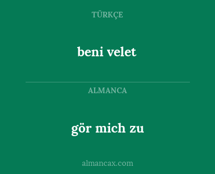 beni velet - gör mich zu