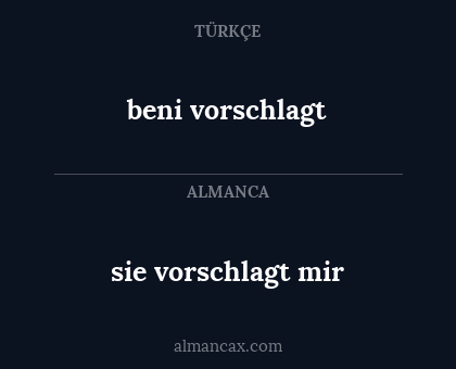 beni vorschlagt - sie vorschlagt mir