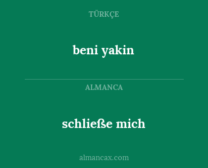 beni yakin - schließe mich