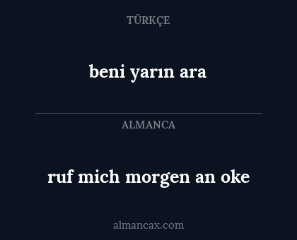 beni yarın ara - ruf mich morgen an oke