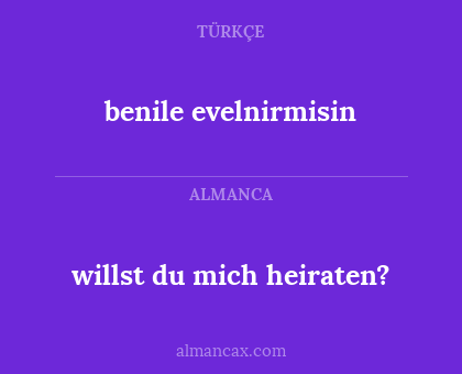 willst du mich heiraten? - benile evelnirmisin