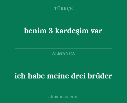 benim 3 kardeşim var - ich habe meine drei brüder