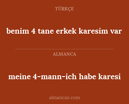benim 4 tane erkek karesim var - meine 4-mann-ich habe karesi