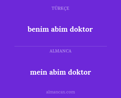 benim abim doktor - mein abim doktor