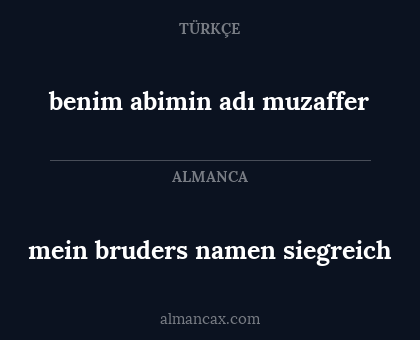 benim abimin adı muzaffer - mein bruders namen siegreich
