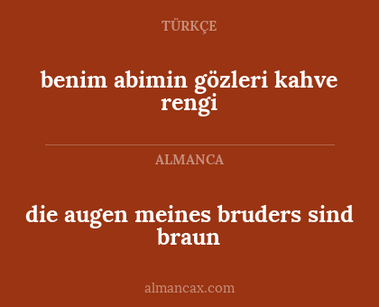 benim abimin gözleri kahve rengi - die augen meines bruders sind braun