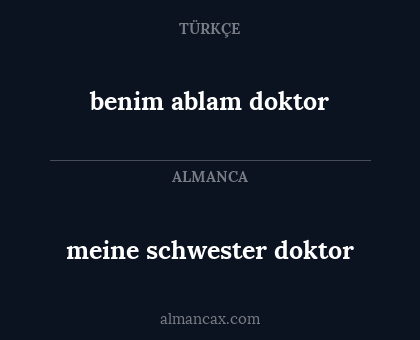 meine schwester doktor - benim ablam doktor