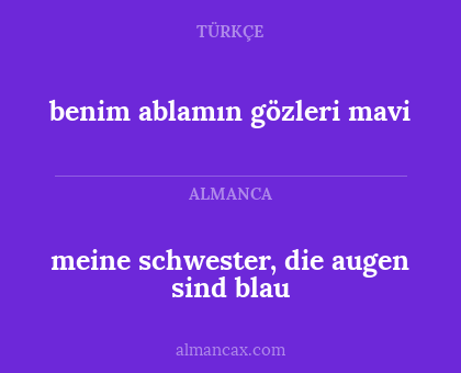 benim ablamın gözleri mavi - meine schwester, die augen sind blau
