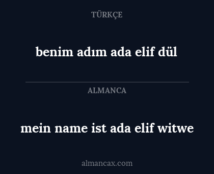 benim adım ada elif dül - mein name ist ada elif witwe