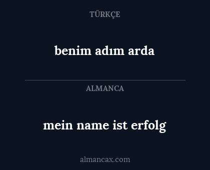 benim adım arda - mein name ist erfolg