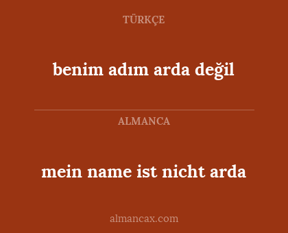 mein name ist nicht arda - benim adım arda değil